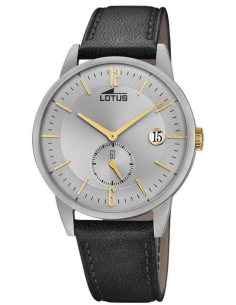 Montre Homme Lotus L18361/1 Cadran Gris Bracelet Cuir Noir