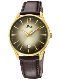 Montre Homme Lotus Revival L18403/2 - Cadran Gris, Boîtier Or, Bracelet Cuir Marron