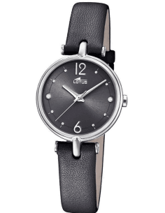 Montre Femme Lotus L18458/2 à Cadran Noir et Bracelet Cuir