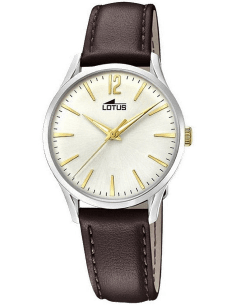 Montre Lotus Revival L18406/1 pour Femme - Cadran Blanc, Bracelet Cuir Marron