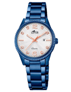 Montre Lotus L18304/3 pour Femme, Cadran Blanc et Bracelet Bleu Acier