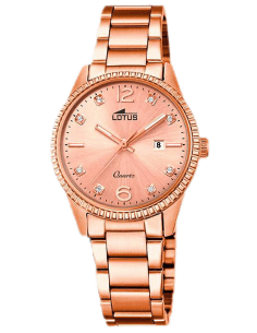 Montre Femme Lotus L18303/4 en Acier Or Rose avec Index à Pierres