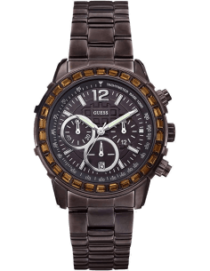 Montre Femme Guess W0016L4 Chronographe Cadran et Bracelet Marron Acier