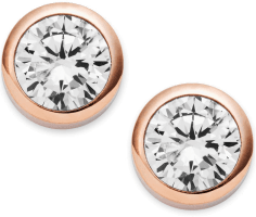 Boucles d'oreilles Michael Kors MKJ4706791 en acier or rose avec cristal pour femme