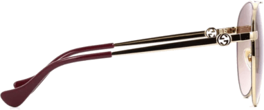 Lunettes de soleil Gucci GG1088S forme pilote en métal