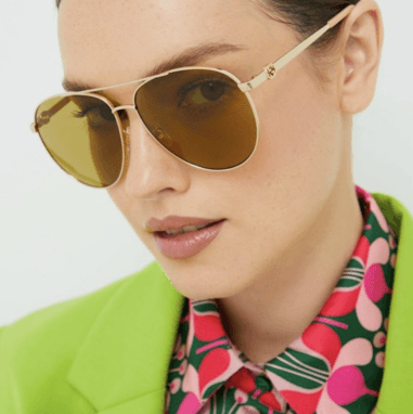 Lunettes de soleil Gucci GG1088S forme pilote en métal vue 4