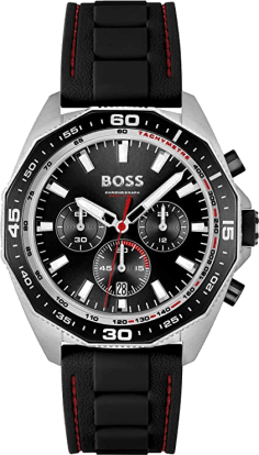 Montre Homme Hugo Boss 1513969 Sport - Cadran Noir, Bracelet Silicone Noir