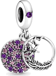 Pandora 799561C01 - Charm Double Pendant Plume en Argent 925 pour Femme