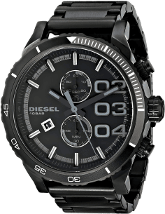 Montre Diesel DZ4326 Double Down 48 en Acier Noir
