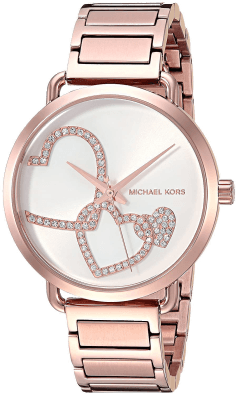 Montre Michael Kors Portia MK3825 pour femme, boîtier et bracelet acier or rose