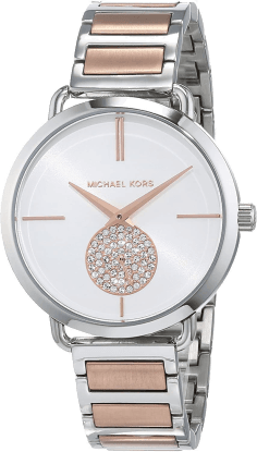 Montre Femme Michael Kors Portia MK3709 Cadran Argent Bracelet Acier Bi-ton