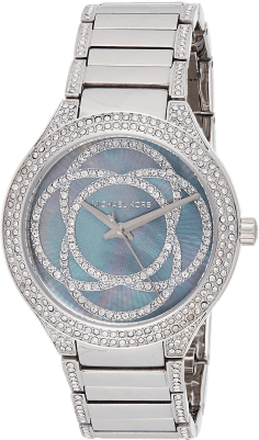 Montre Michael Kors Kerry MK3480 pour Femme, Cadran Bleu et Bracelet Acier Argent