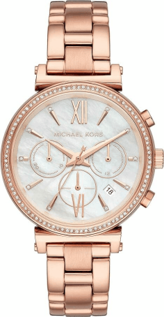 Montre Femme Michael Kors Sofie MK6576 en acier plaqué or rose avec cadran nacre