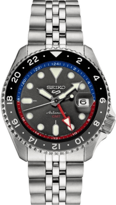 Montre Seiko 5 Sports GMT SSK019K1 Automatique Homme Acier Cadran Noir Lunette Pepsi