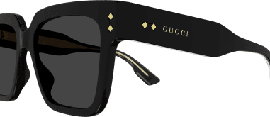 Lunettes de soleil Gucci Logo GG1084S noires en acetate vue 3