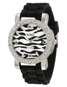 Montre Femme XOXO XO8058 en Noir avec Bracelet Silicone