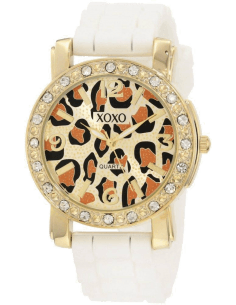 Montre Femme XOXO Réf. XO8059 Cadran Bicolore Bracelet Blanc