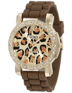 Montre Femme XOXO XO8057 en or et marron, cadran bicolore