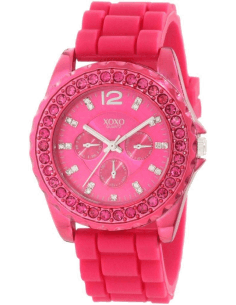 Montre Femme XOXO Réf. XO8042 Cadran Fuchsia Bracelet Rose