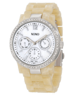 Montre Femme XOXO Réf. XO5523 Cadran Blanc Bracelet Beige
