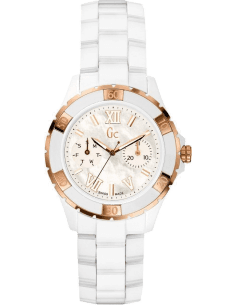 Montre Femme Gc Sport Class X69003L1S Blanche avec détails or rose