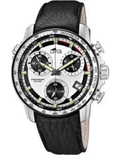 Montre Homme Lotus Chronographe L10112/1 Cadran Blanc, Boîtier Cuir