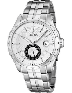 Montre Homme Festina F16679/1 - Boîtier et bracelet acier argenté - Style Vintage