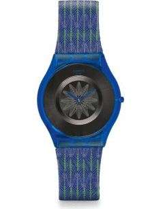 Montre Femme Swatch For the Love of Pattern SFS102  Bleu