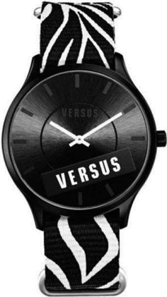 Montre Femme Versus by Versace SO6110014, Cadran et Boîtier Noir, Bracelet Nylon