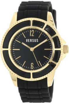 Montre Femme Versus by Versace Tokyo AL13LBQ709A009, boîtier or et bracelet silicone noir