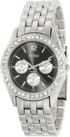 Montre Femme XOXO XO5208 en Acier Argent et Cadran Noir