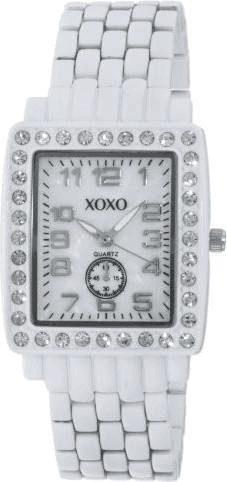 Montre Femme XOXO XO5214 en Acier Blanc à Cadran Rectangulaire