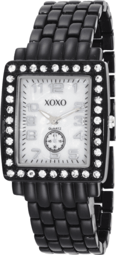 Montre Femme XOXO XO5215 - Boîtier Rectangulaire Noir et Acier