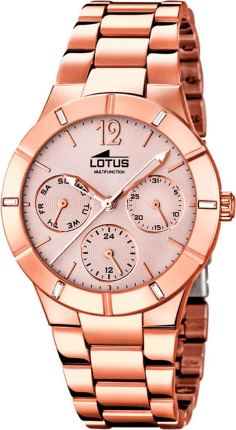 Montre Femme Lotus Trendy L15915/2 en Acier Or Rose et Cadran Fuchsia