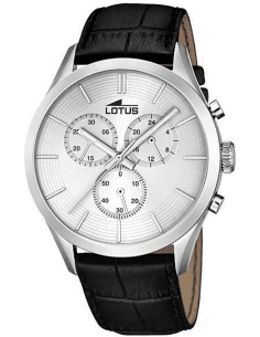 Montre Homme Lotus Minimalist L18119/1 Cadran Argent Bracelet Cuir Noir