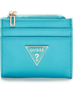 Portefeuille Guess pour Femme 15GF-148-TEA Turquoise Logo Triangle Métal