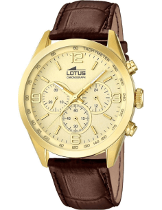 Montre Homme Lotus Minimalist L18156/2 Cadran Doré Bracelet Cuir Marron