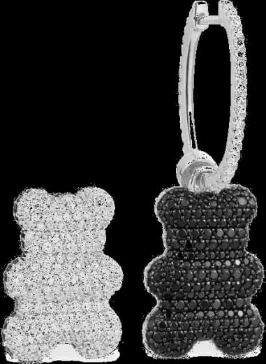 Boucle d'oreille individuelle Ours APM Monaco Yummy Bear Clip en argent 925