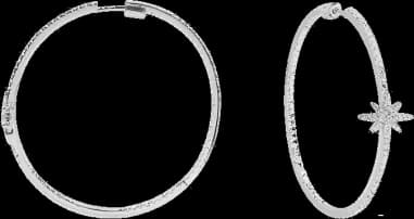 Boucles d'oreilles créoles APM Monaco Météorites en argent 925, zirconium, réf. AE13505OX