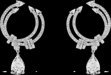 Boucles d'oreilles APM Monaco en argent 925, pierres poire, réf. AE14499OX
