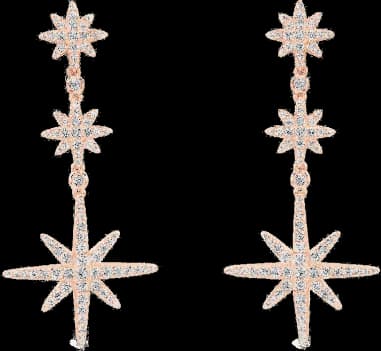 Boucles d'oreilles APM Monaco Météorites triple étoiles plaqué or rose 18k - Réf. PE13083OX