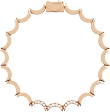 Bracelet Femme APM Monaco Up and Down Wavy, Plaqué Or Rose Pavé Cristaux Zirconium - Réf. PB5401OX-S