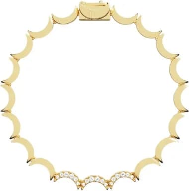 Bracelet APM Monaco Wavy Up and Down YB5401OX en métal plaqué or jaune 18 carats pour femme