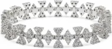 Bracelet pour Femme APM Monaco Croix Géométrique en Argent 925 Rhodié Pavé Zirconium - Réf. 112223