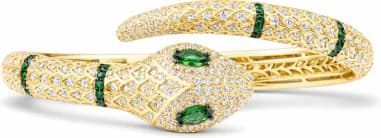 Bracelet jonc ouvert APM Monaco AB4179XKGY - Serpent plaqué or jaune avec cristaux - Unisexe