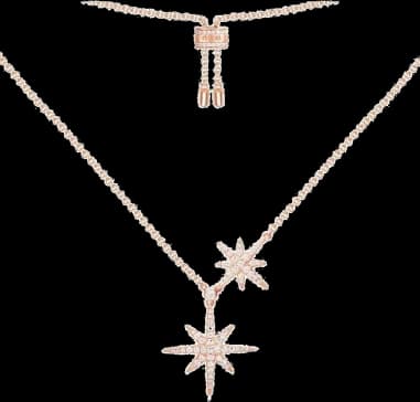 Collier ajustable femme APM Monaco Double Météorites Étoiles plaqué or rose - RC3351OX