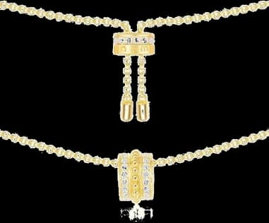 Collier APM Monaco AC4623OXY ajustable en plaqué or jaune avec pendentif cercle à cristaux pour femme