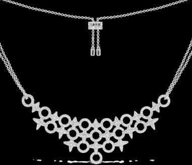 Collier pour Femme APM Monaco AC6550OX en Argent 925, double chaîne ajustable avec météorites
