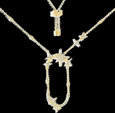Collier APM Monaco YC6762OX ajustable météorites plaqué or jaune pour femme