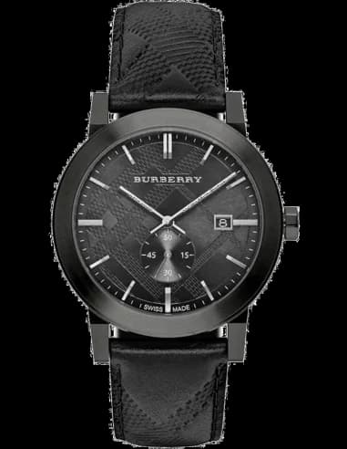 Montre Burberry BU9906 pour Homme, Cadran Noir, Bracelet Cuir Noir